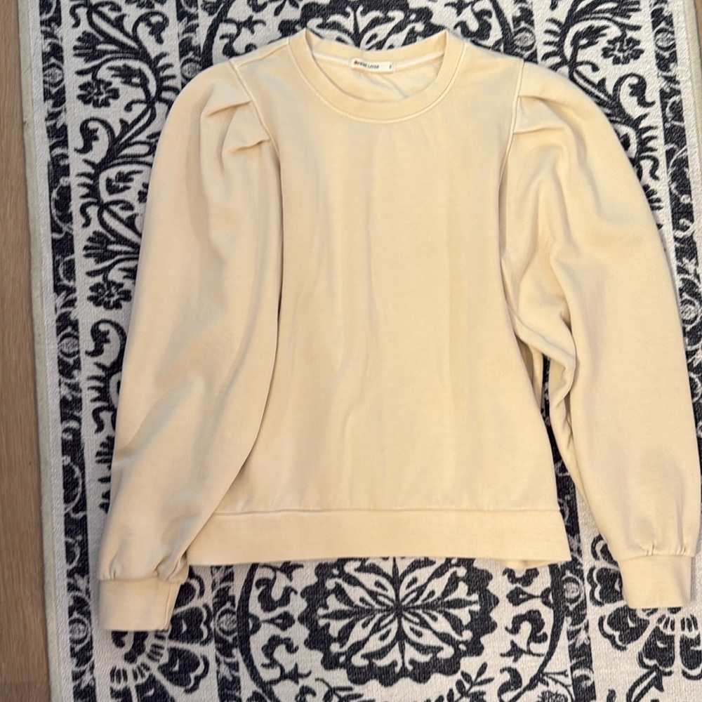 Marine layer, off-white sweatshirt, puff sleeves